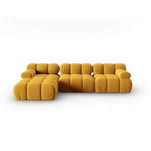 Żółta aksamitna sofa 285 cm Bellis – Micadoni Home obraz