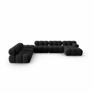 Czarna aksamitna sofa 379 cm Bellis – Micadoni Home obraz