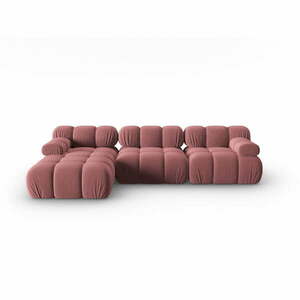 Różowa aksamitna sofa 285 cm Bellis – Micadoni Home obraz