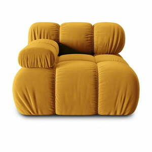 Żółty aksamitny moduł sofy (lewostronny) Bellis – Micadoni Home obraz