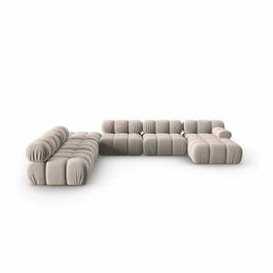 Beżowa aksamitna sofa 379 cm Bellis – Micadoni Home obraz