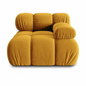 Żółty aksamitny moduł sofy (prawostronny) Bellis – Micadoni Home obraz
