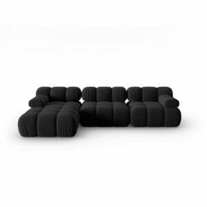 Czarna aksamitna sofa 285 cm Bellis – Micadoni Home obraz