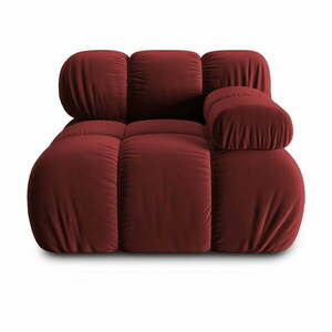 Czerwony aksamitny moduł sofy (prawostronny) Bellis – Micadoni Home obraz