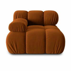 Pomarańczowy aksamitny moduł sofy (lewostronny) Bellis – Micadoni Home obraz