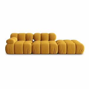 Żółta aksamitna sofa 282 cm Bellis – Micadoni Home obraz