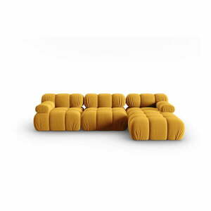 Żółta aksamitna sofa 285 cm Bellis – Micadoni Home obraz