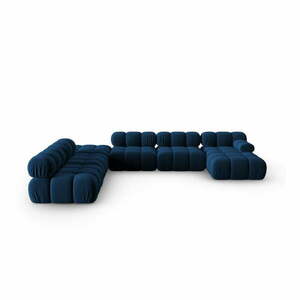 Niebieska aksamitna sofa 379 cm Bellis – Micadoni Home obraz