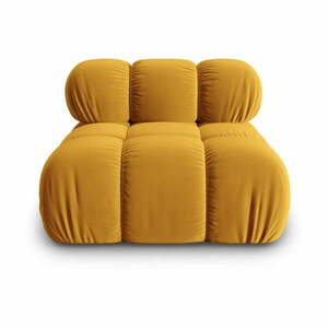 Żółty aksamitny moduł sofy (moduł środkowy) Bellis – Micadoni Home obraz