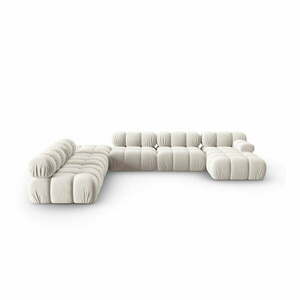 Beżowa aksamitna sofa 379 cm Bellis – Micadoni Home obraz