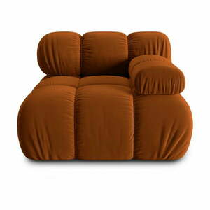 Pomarańczowy aksamitny moduł sofy (prawostronny) Bellis – Micadoni Home obraz