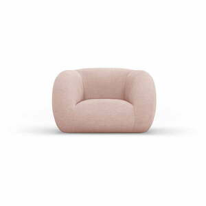 Jasnoróżowy fotel z materiału bouclé Essen – Cosmopolitan Design obraz