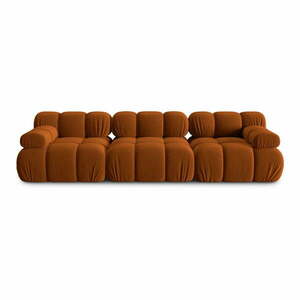 Pomarańczowa aksamitna sofa 282 cm Bellis – Micadoni Home obraz