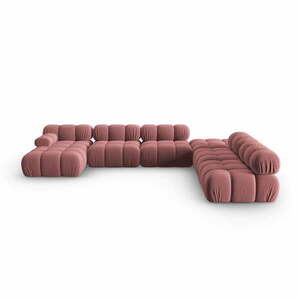 Różowa aksamitna sofa 379 cm Bellis – Micadoni Home obraz