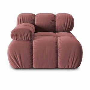 Różowy aksamitny moduł sofy (lewostronny) Bellis – Micadoni Home obraz