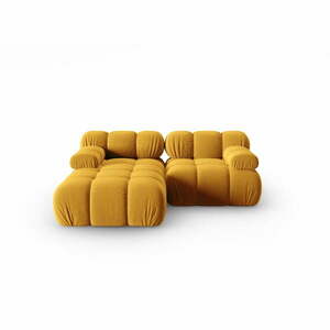 Żółta aksamitna sofa 191 cm Bellis – Micadoni Home obraz