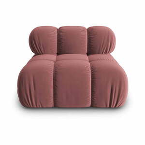 Różowy aksamitny moduł sofy (moduł środkowy) Bellis – Micadoni Home obraz