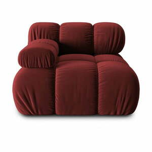 Czerwony aksamitny moduł sofy (lewostronny) Bellis – Micadoni Home obraz