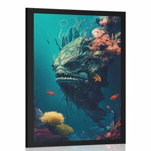 Plakat surrealistyczny podwodny potwór obraz