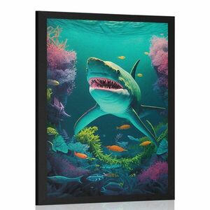 Plakat surrealistyczny rekin obraz
