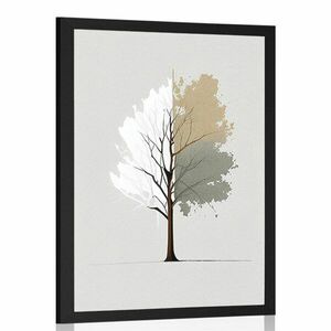 Plakat minimalistyczne wielokolorowe drzewo obraz