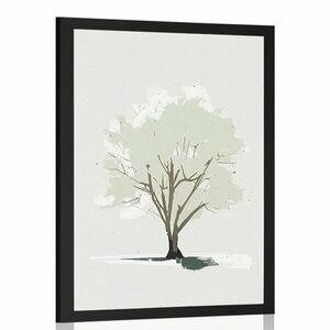 Plakat drzewo z nutą minimalizmu obraz
