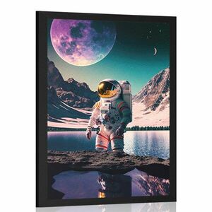 Plakat astronauta na powierzchni nieznanej planety obraz