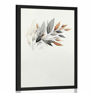 Plakat minimalistyczna gałązka liści obraz