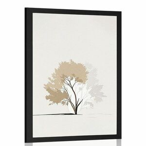 Plakat minimalistyczne drzewo z liśćmi obraz