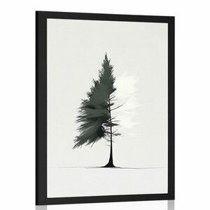 Plakat minimalistyczne drzewo iglaste obraz