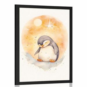 Plakat rozmarzony pingwin obraz