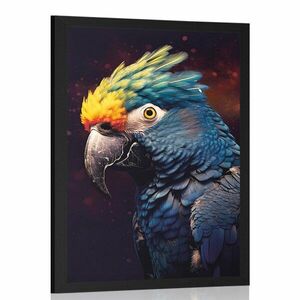 Plakat niebiesko-złota papuga obraz