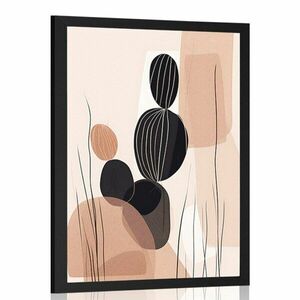 Plakat abstrakcyjne kształty botaniczne kaktusa obraz