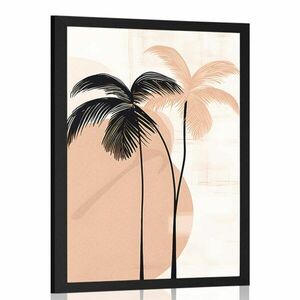 Plakat abstrakcyjne kształty botaniczne palmy obraz