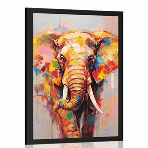 Plakat stylowy słoń z imitacją malarstwa obraz