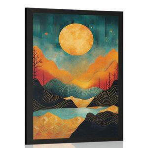 Plakat abstrakcyjny zachód słońca z nutą luksusu obraz