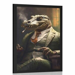 Plakat z krokodylem-zwierzęcym gangsterem obraz