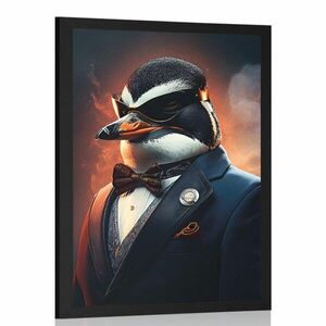 Plakat ze zwierzęcym pingwinem gangsterskim obraz