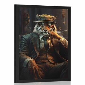 Plakat zwierzęcy-gangsterski-tygrys obraz