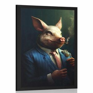 Plakat zwierzęcej świni gangsterskiej obraz
