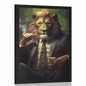 Plakat ze zwierzęcym lwem-gangsterem obraz