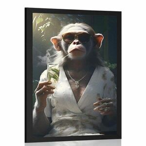 Plakat zwierzęcej małpy-gangstera obraz
