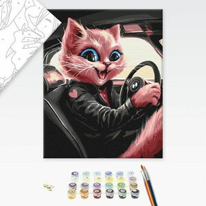Malowanie po numerach zbuntowany kot obraz