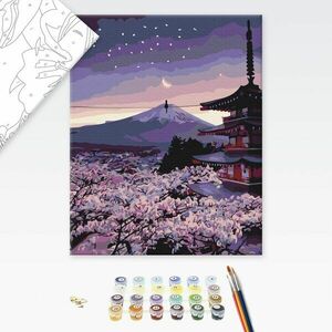 Malowanie po numerach magiczny wieczór w Japonii obraz