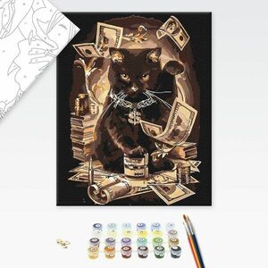 Malowanie po numerach kot milioner obraz