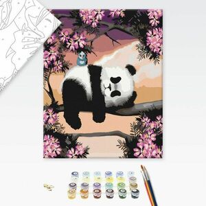 Malowanie po numerach śpiąca panda obraz
