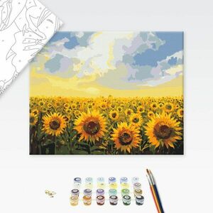 Malowanie po numerach kwiaty pełne słoneczników obraz