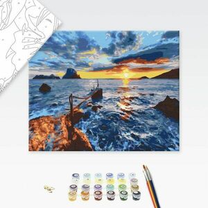 Malowanie po numerach krajobraz o zachodzie słońca obraz