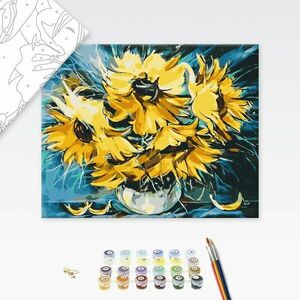 Malowanie po numerach nowoczesne kwiaty słonecznika obraz