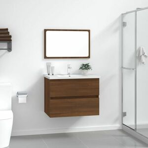 vidaXL 2-częściowy zestaw mebli łazienkowych, brązowy dąb obraz